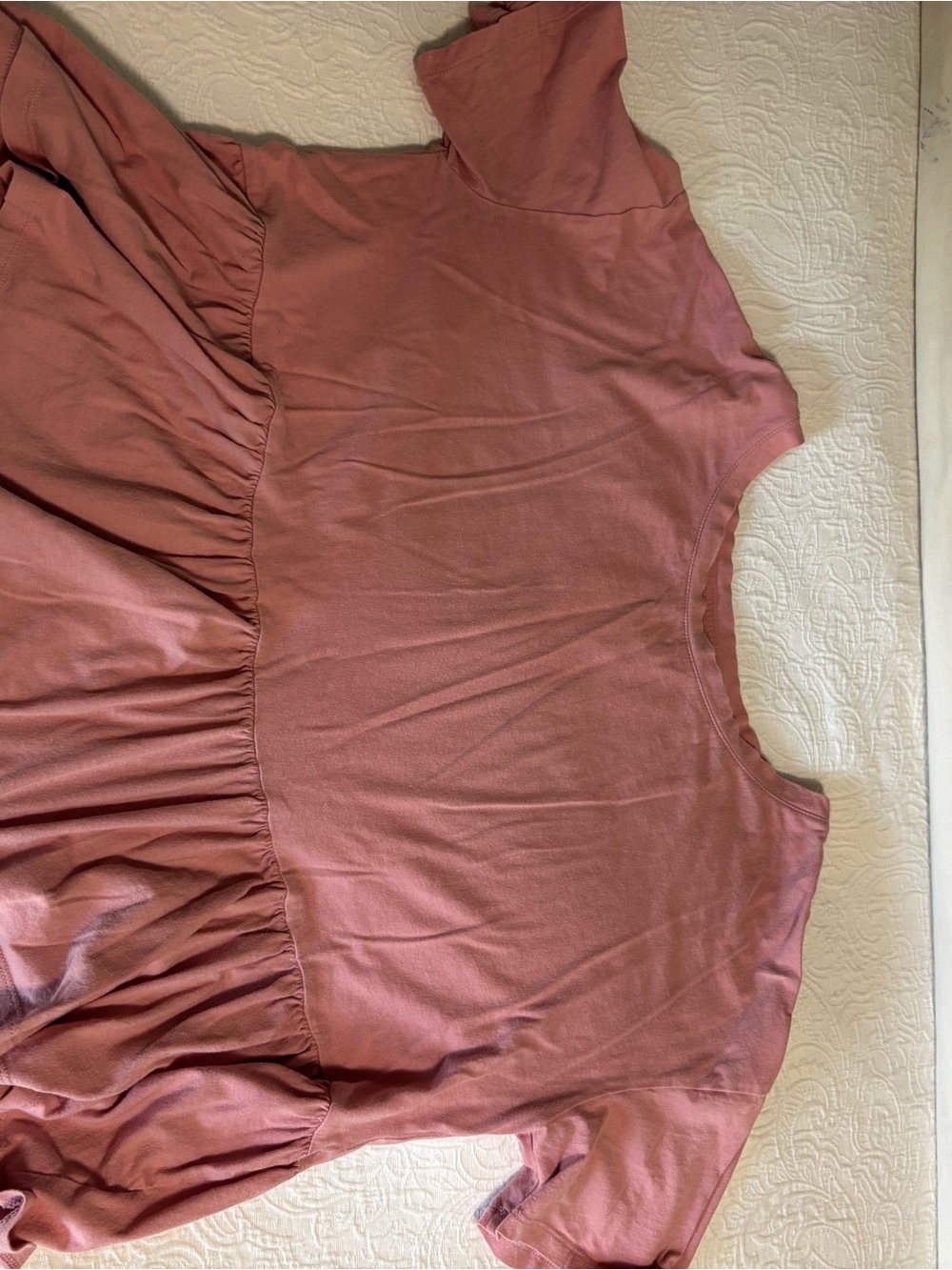 GAP Short-Sleeve Gathered-Waist Tunic - Dusty Rose